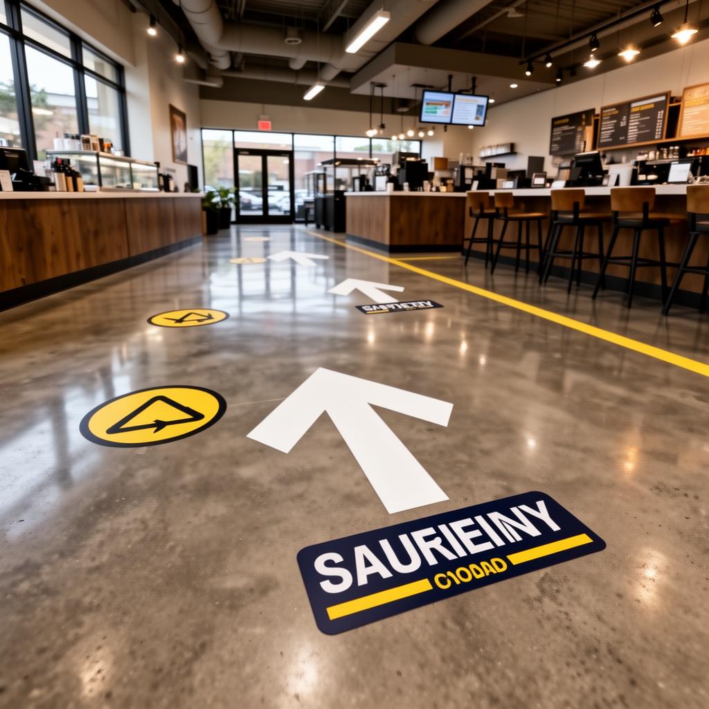Promotional floor decal in retail store